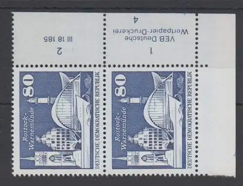 DDR 1920 DV DWD Druckvermerk Formnummer 4 postfrisch ** Eckrand (6333A)
