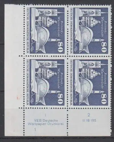 DDR 1920 DV DWD Druckvermerk Formnummer 2 postfrisch ** Eckrand (6358A)