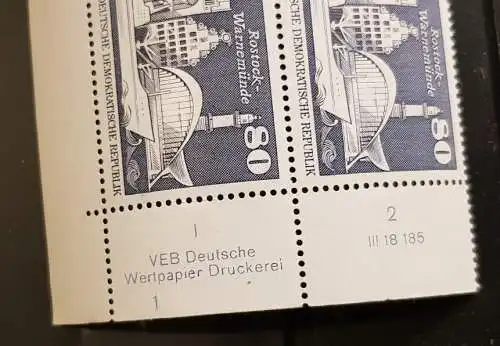 DDR 1920 DV DWD Druckvermerk Formnummer 1 mit BZN postfrisch ** RWZ (6498C)