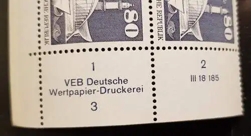 DDR 1920 DV DWD Druckvermerk Formnummer 3 ohne BZN postfrisch ** RWZ (6528A)