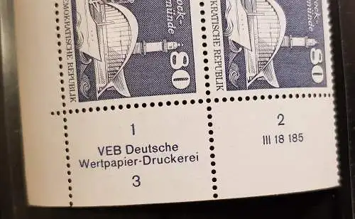 DDR 1920 DV DWD Druckvermerk Formnummer 3 mit BZN postfrisch ** RWZ (6518C)