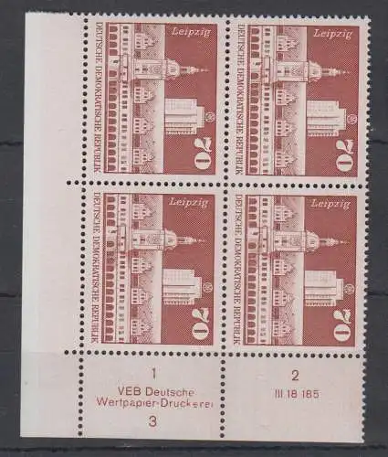 DDR 1881 DV DWD Druckvermerk Formnummer 3 postfrisch ** Eckrand (6354A)