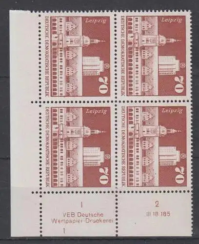 DDR 1881 DV DWD Druckvermerk Formnummer 1 postfrisch ** Eckrand (6353A)
