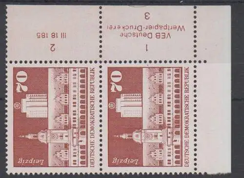 DDR 1881 DV DWD Druckvermerk Formnummer 3 postfrisch ** Eckrand (6334A)