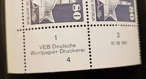 DDR 1920 DV DWD Druckvermerk Formnummer 4 ohne BZN postfrisch ** RWZ (6538C)