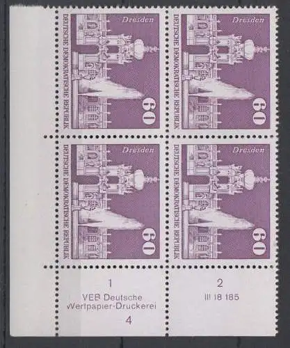 DDR 1919 DV DWD Druckvermerk Formnummer 4 postfrisch ** Eckrand (6337A)