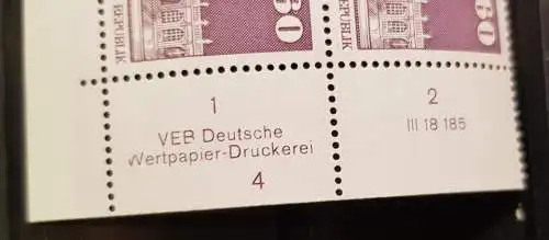 DDR 1919 DV DWD Druckvermerk Formnummer 4 postfrisch ** RWZ (6488A)