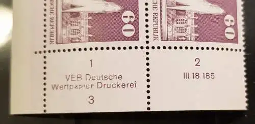 DDR 1919 DV DWD Druckvermerk Formnummer 3 nachgraviert postfrisch ** RWZ (6478C)