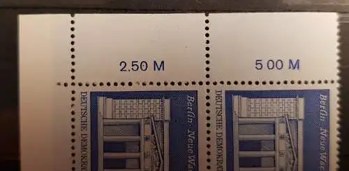 DDR 1880 DV1 DWD Druckvermerk nachgraviert Formnummer 3 postfrisch ** RWZ 6378A