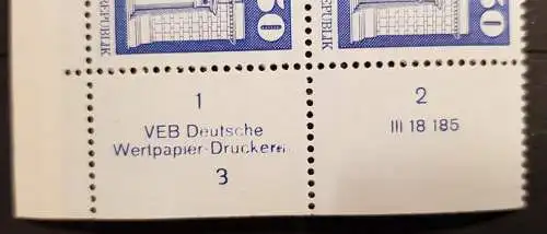 DDR 1880 DV1 DWD Druckvermerk nachgraviert Formnummer 3 postfrisch ** RWZ 6378A