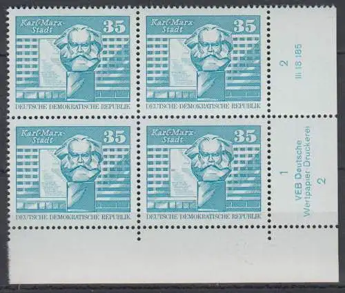 DDR 1821 DV DWD Druckvermerk Formnummer 2 postfrisch ** Eckrand (6344C)