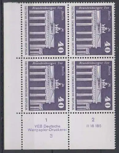 DDR 1879 DV1 DWD Druckvermerk Formnummer 3 postfrisch ** Eckrand (6347C)