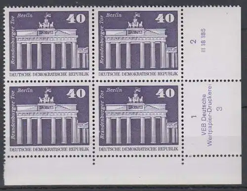 DDR 1879 DV1 DWD Druckvermerk Formnummer 3 postfrisch ** Eckrand (6347C)