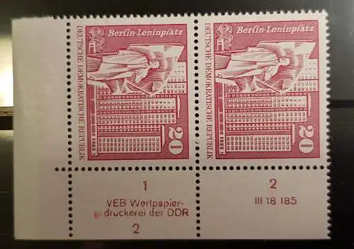 DDR 1820 DV2 WPD Druckvermerk Formnummer 2 nachgraviert postfrisch ** (6361A)