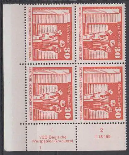 DDR 1899 DV DWD Druckvermerk Formnummer 1 postfrisch ** Eckrand (6343C)