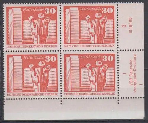 DDR 1899 DV DWD Druckvermerk Formnummer 1 postfrisch ** Eckrand (6343C)