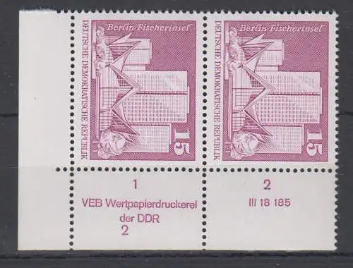 DDR 1853 II DV WPD Druckvermerk Formnummer 2 postfrisch ** (6364C)