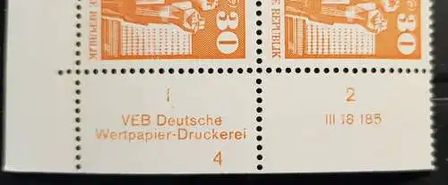 DDR 1899 DV DWD Druckvermerk Formnummer 4 postfrisch ** RWZ (6408A)