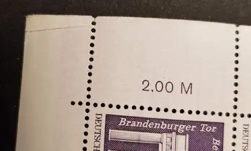 DDR 1879 DV1 DWD Druckvermerk Formnummer 2 postfrisch RWZ Eckrand (6418C)