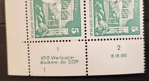 DDR 1842 I DV3 WPD Druckvermerk Formnummer 1 nachgraviert postfrisch ** (6378C)