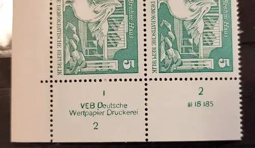 DDR 1842 I DV1 DWD Druckvermerk Formnummer 2 nachgraviert postfrisch ** (6338C)
