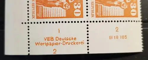 DDR 1899 DV DWD Druckvermerk nachgraviert Formnummer 2 postfrisch ** RWZ (6398C)