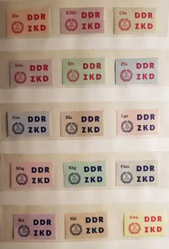 DDR Dienst 1-15 Laufkontrollzettel postfrisch ** (3393)