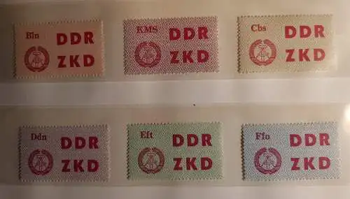 DDR Dienst 1-15 Laufkontrollzettel postfrisch ** (3393)