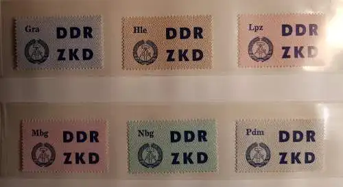 DDR Dienst 1-15 Laufkontrollzettel postfrisch ** (3393)