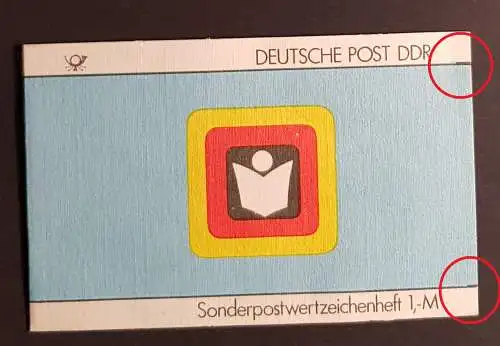 DDR SMHD 35 Markenheftchen mit Richter N5IX Deckelfehler postfrisch ** (B1039)