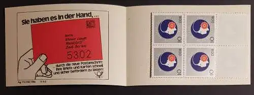 DDR SMHD 29 Markenheftchen mit Richter N5III Deckelfehler postfrisch ** (B1027)