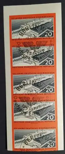 DDR 805 B geschnitten 5er Streifen gestempelt SST Sonderstempel (1657)
