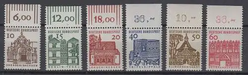 BRD 454 - 459 Oberrand Oberränder postfrisch ** aus Bogen (8970A)