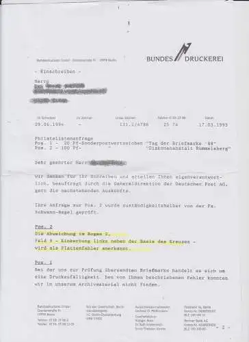 BRD 1467 mit Plattenfehler auf Feld 9 postfrisch ** (8977)