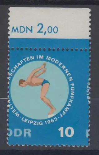 DDR 1136 verzähnt Verzähnung Oberrand RWZ postfrisch ** (2285B)