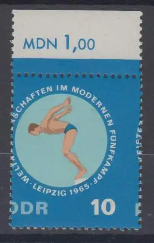 DDR 1136 verzähnt Verzähnung Oberrand RWZ postfrisch ** (2286A)