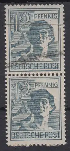 947 Pa geklebte Papierbahn Pärchen m.Makulaturstrich Alliierte Besetzung  (2287A)