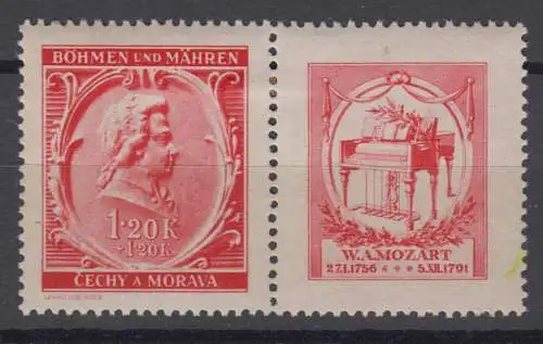 Böhmen und Mähren 81 WZd33 ungebraucht mit Falz * (10.063A)