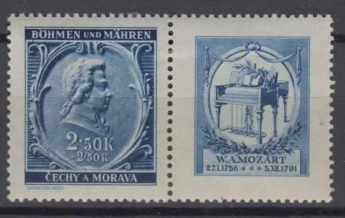 Böhmen und Mähren 82 WZd37 ungebraucht mit Falz * (10.063B)
