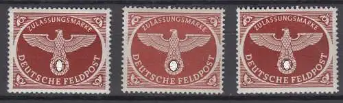 Deutsches Reich Feldpost 2 A x y z postfrisch ** (10.079C)