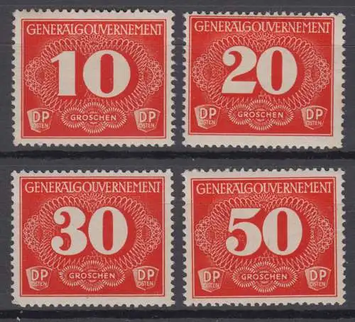 Generalgouvernement Zustellmarken 1 - 4 postfrisch ** (10.096B)