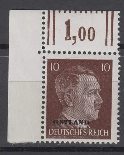 Deutsche Besetzung Ostland 19 postfrisch **  Eckrand Oberrand (10.121A)