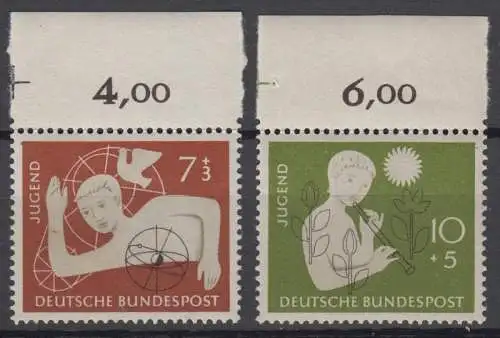 BRD 232 233 postfrisch ** Oberrand angefaltet (6691B)