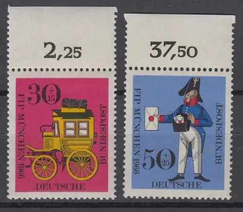 BRD 516 517 Oberrand angefaltet postfrisch ** (6714B)