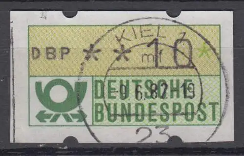 BRD Automatenmarke 1 1  10 Pf Zählnummer gestempelt (6788A)