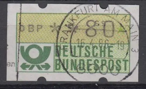 BRD Automatenmarke 1 1  80 Pf gestempelt (6788B)