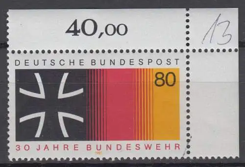 BRD 1266 postfrisch ** Oberrand Eckrand (6812A)