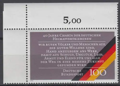 BRD 1470 postfrisch ** Oberrand Eckrand (6862A)