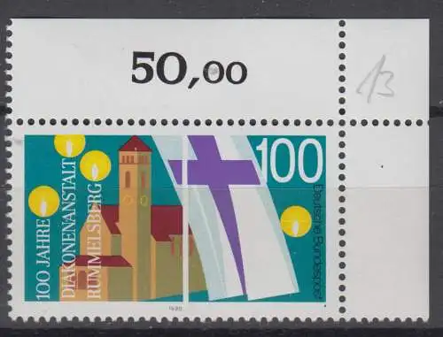 BRD 1467 postfrisch ** Oberrand Eckrand (6862B)