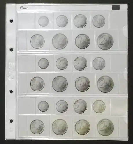 KARAT Münzblätter Münzhüllen Ersatzseiten 5 Stück Lindner K8W EURO